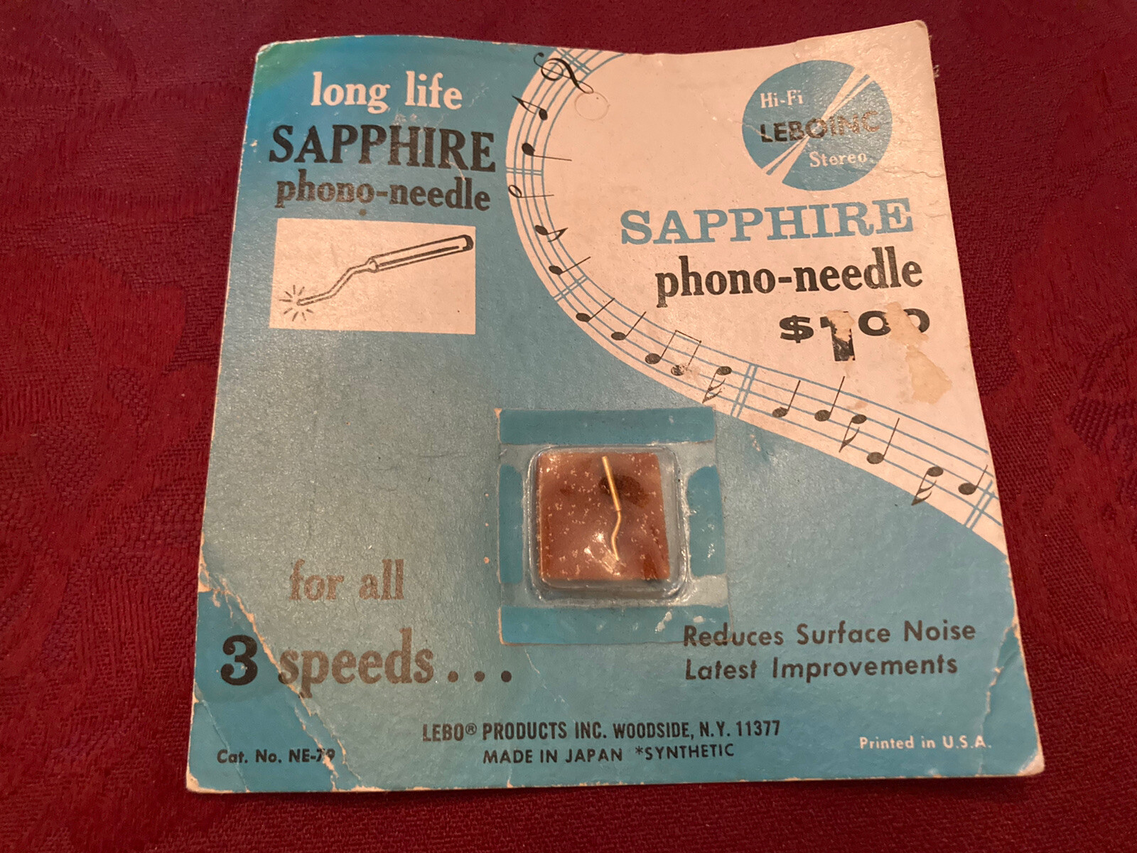 Lebo Products Sapphire Phono- Needle Leboinic Long Life Vtg