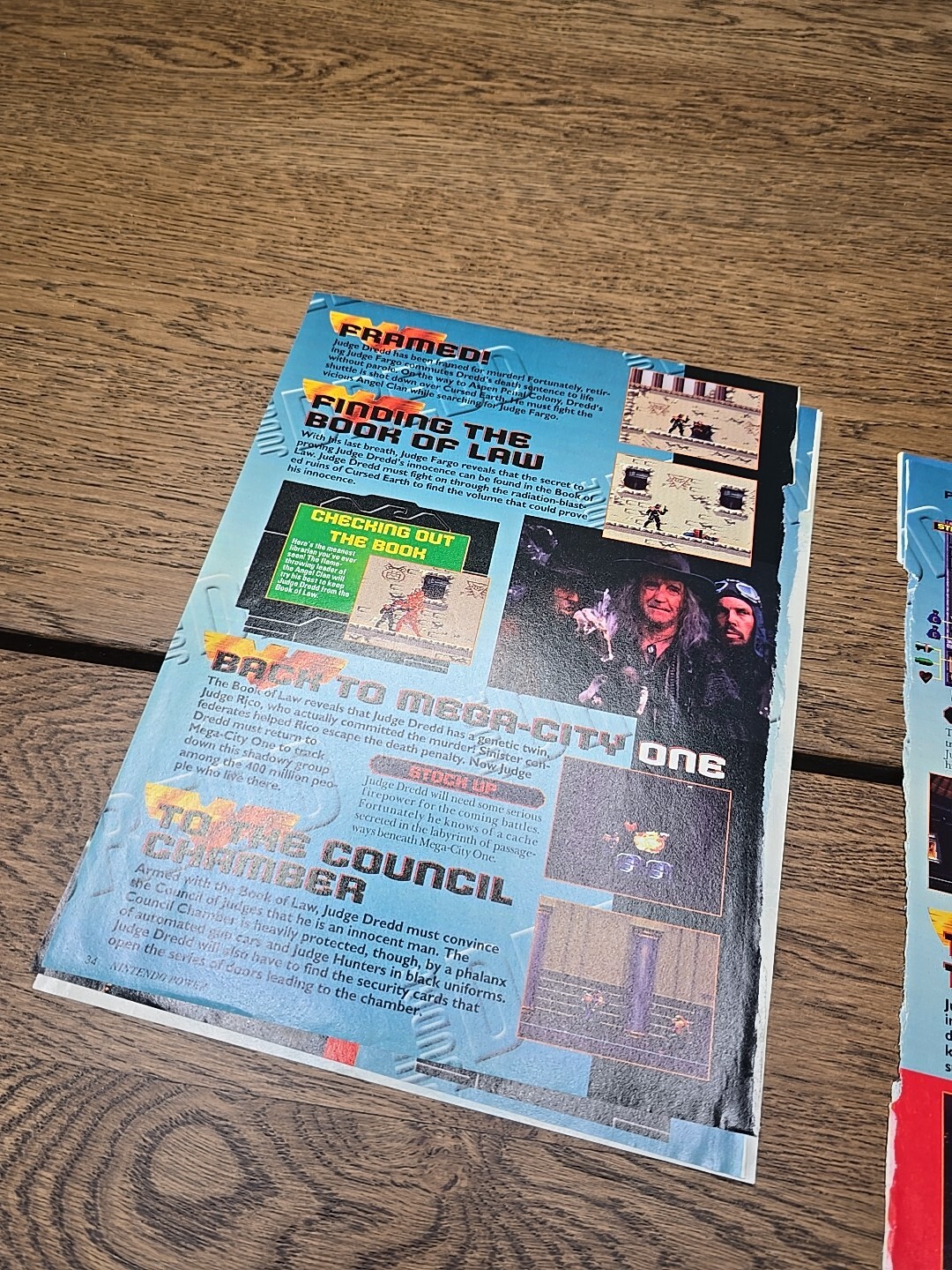 Judge Dredd Nintendo Power Magazine Guide Pullout Cheat Sheets Cut Outs Vintage