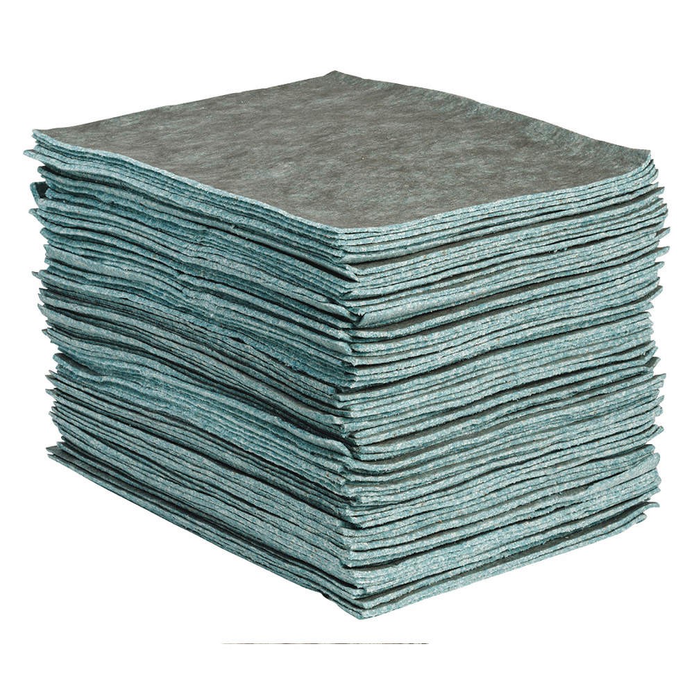 BRADY SPC ABSORBENTS RFP500 Absorbent Pad,Universal,Gray,PK100 4DND1