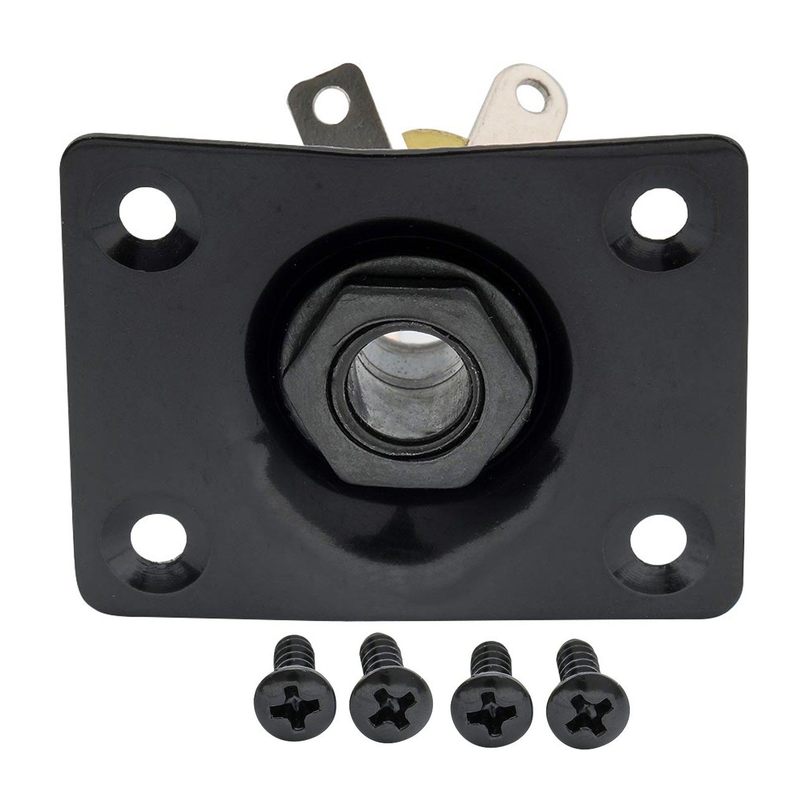 Musiclily Rectangle Guitar Input Jack,Black