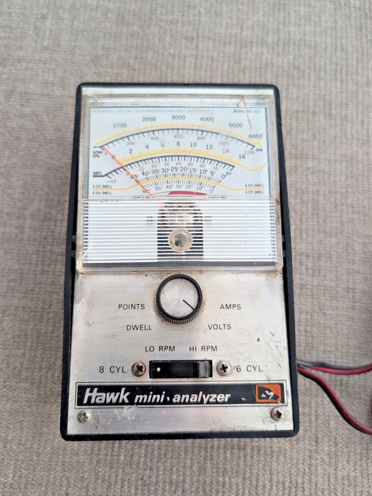Vintage Hawk Model 610 Mini-Analyzer - Engine Diagnostic Tool - TESTED & WORKING