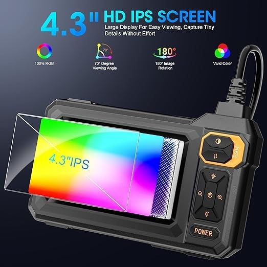 Industrial Endoscope Camera 1080P HD 4.3'' Screen Borescope Inspection Camera US