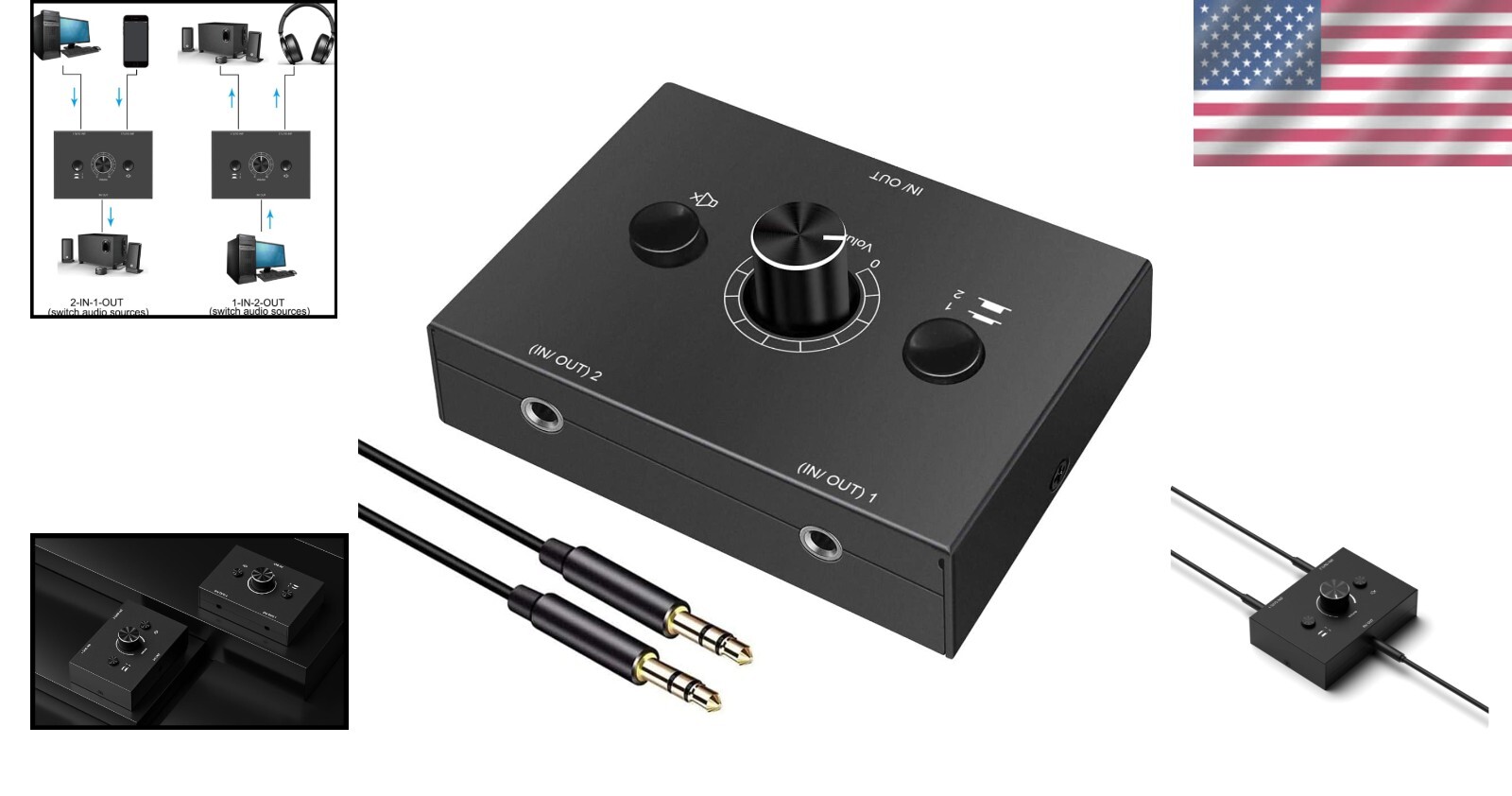 Versatile 3.5mm Audio Splitter with Mute Switch – Perfect for Multi-Device Use