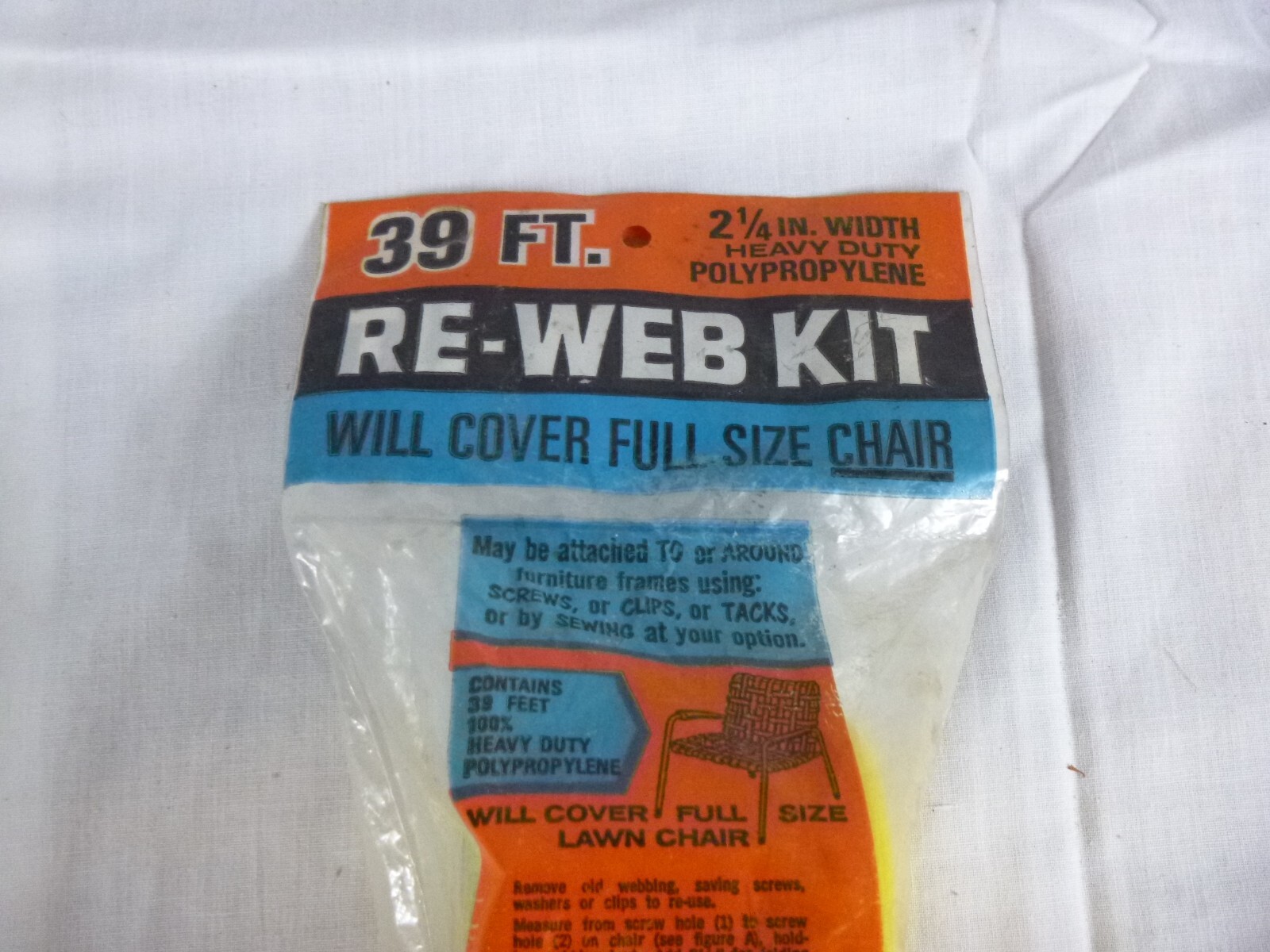 Pk of 39' Vtg Wellington Sunny Yellow Lawn Chair Replacement Webbing