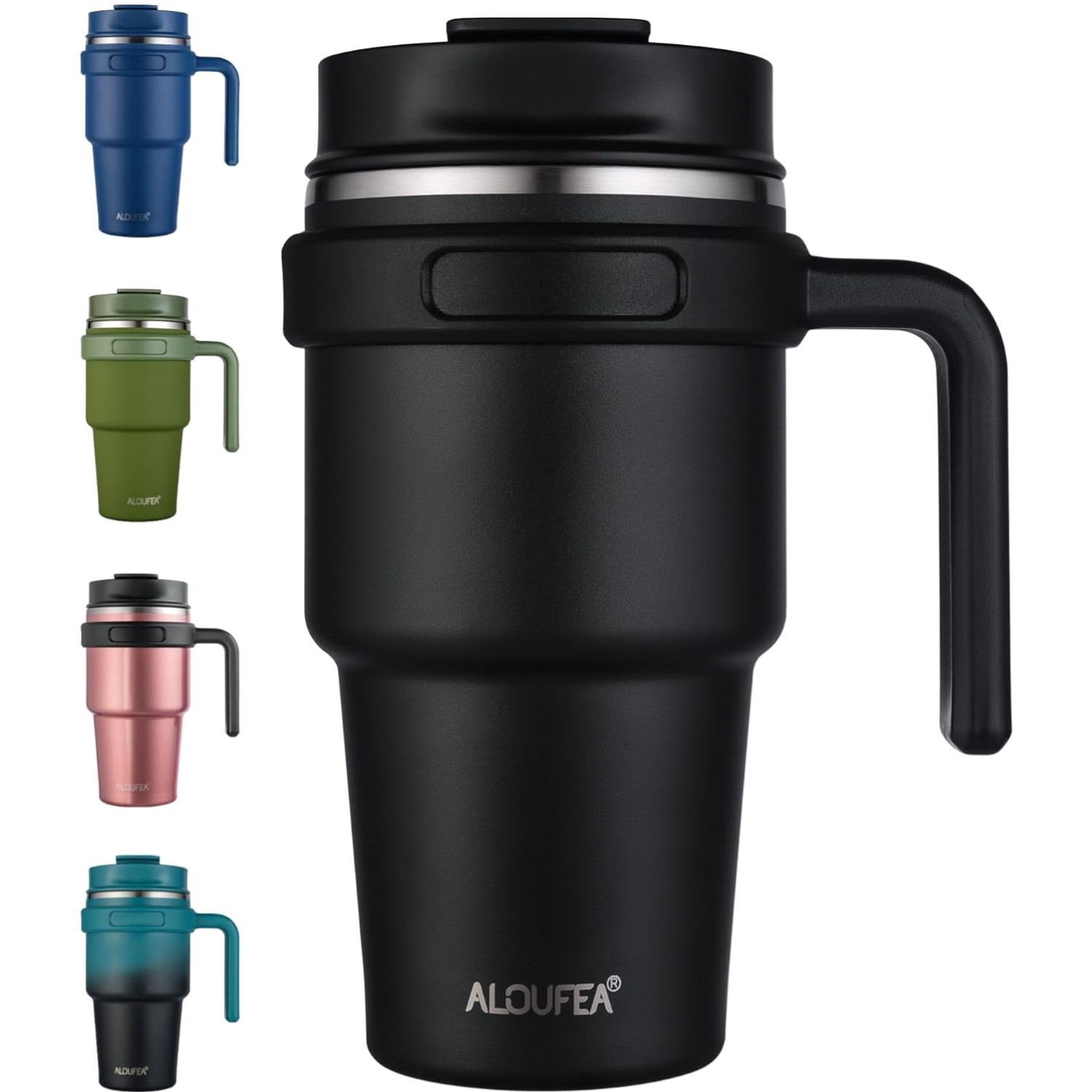 20 oz Insulated Coffee Mug Tumbler with Handle, Stainless Steel Travel Mug Tu...