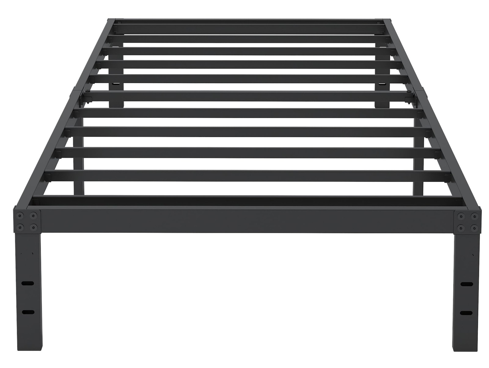 Twin Metal Bed Frame, 10 Inch Platform, Heavy Duty, No Box Spring, Black