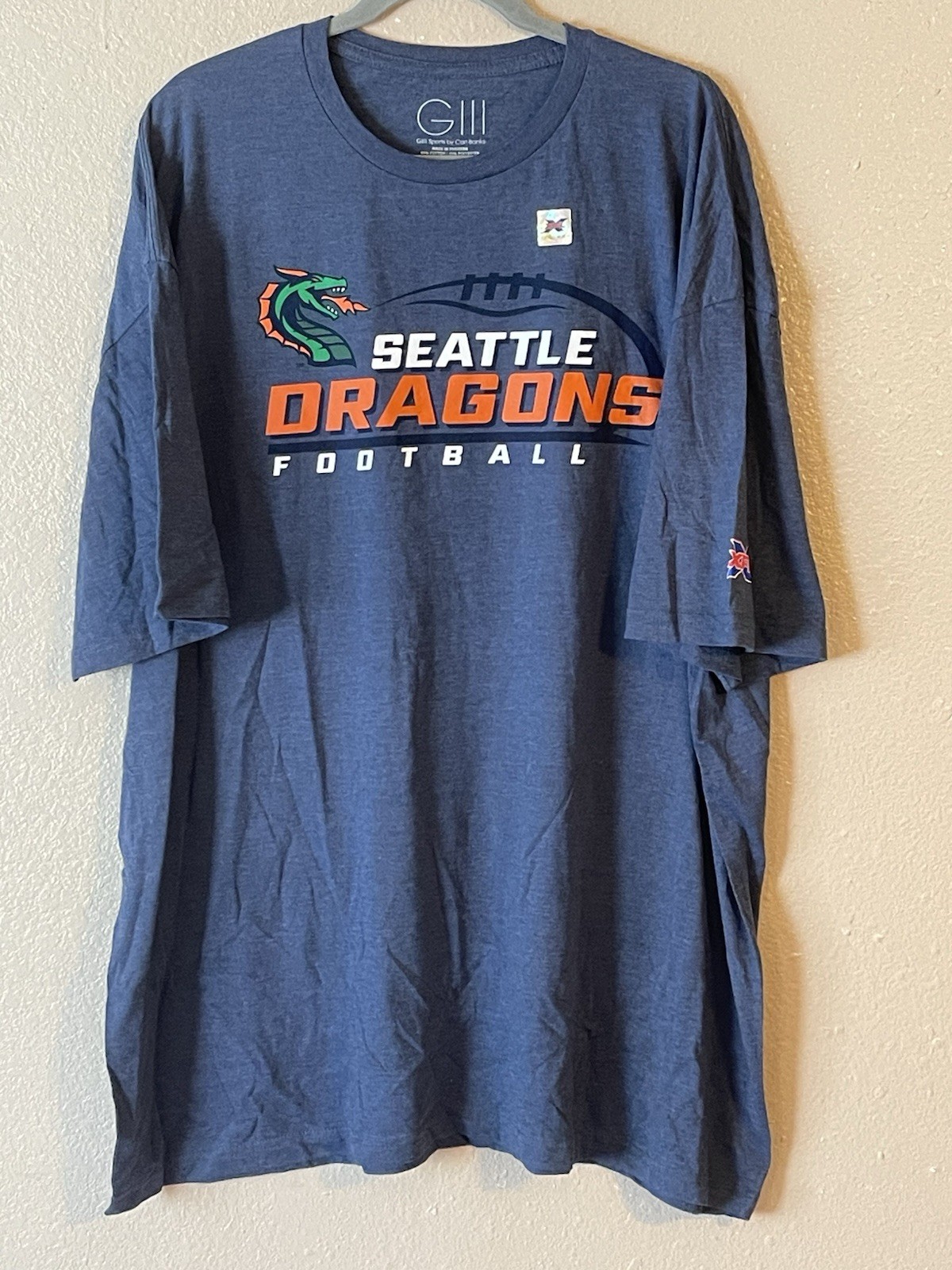 Men’s 3XL NWOT Seattle Dragons XFL G III Sport By Carl Banks Short Sleeve Shirt
