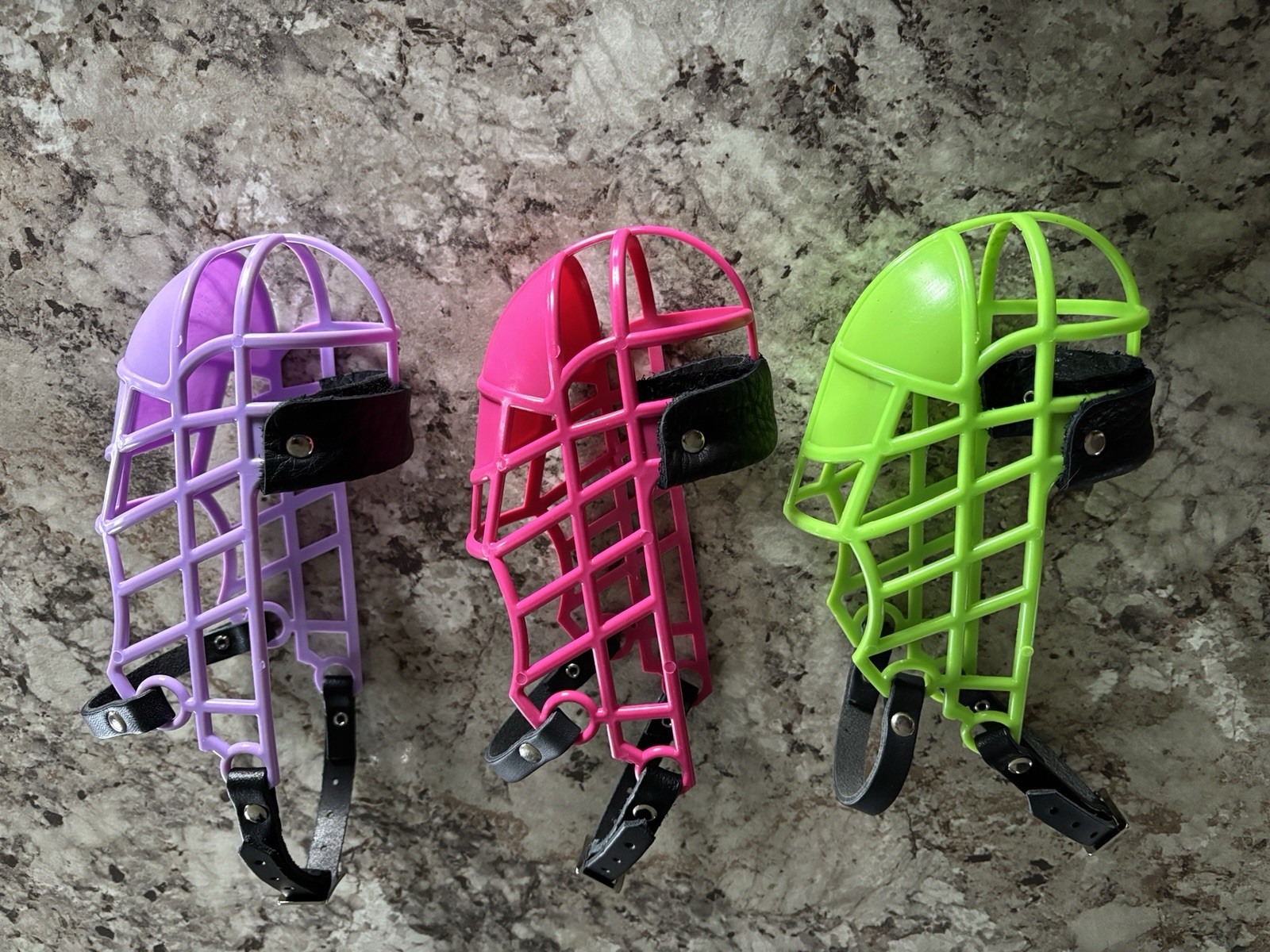 Lightweight plastic Dog racing muzzles Set Of Three