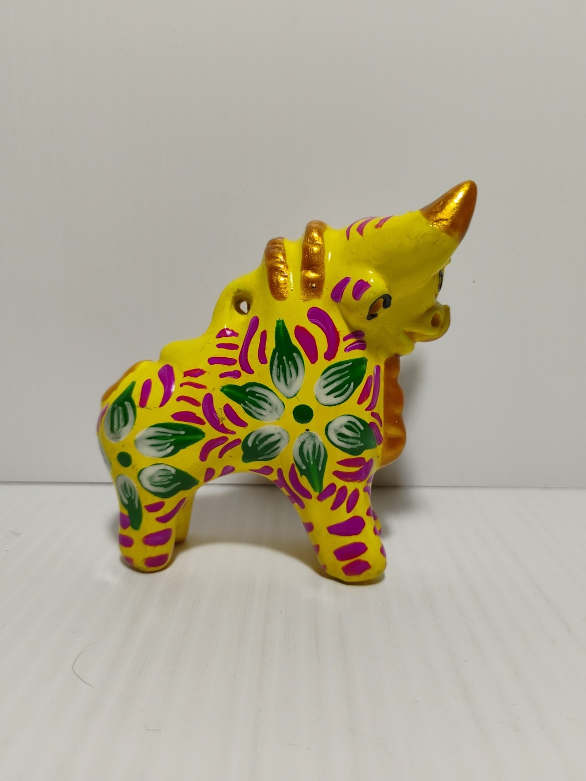 Hand Painted Peruvian yellow bull