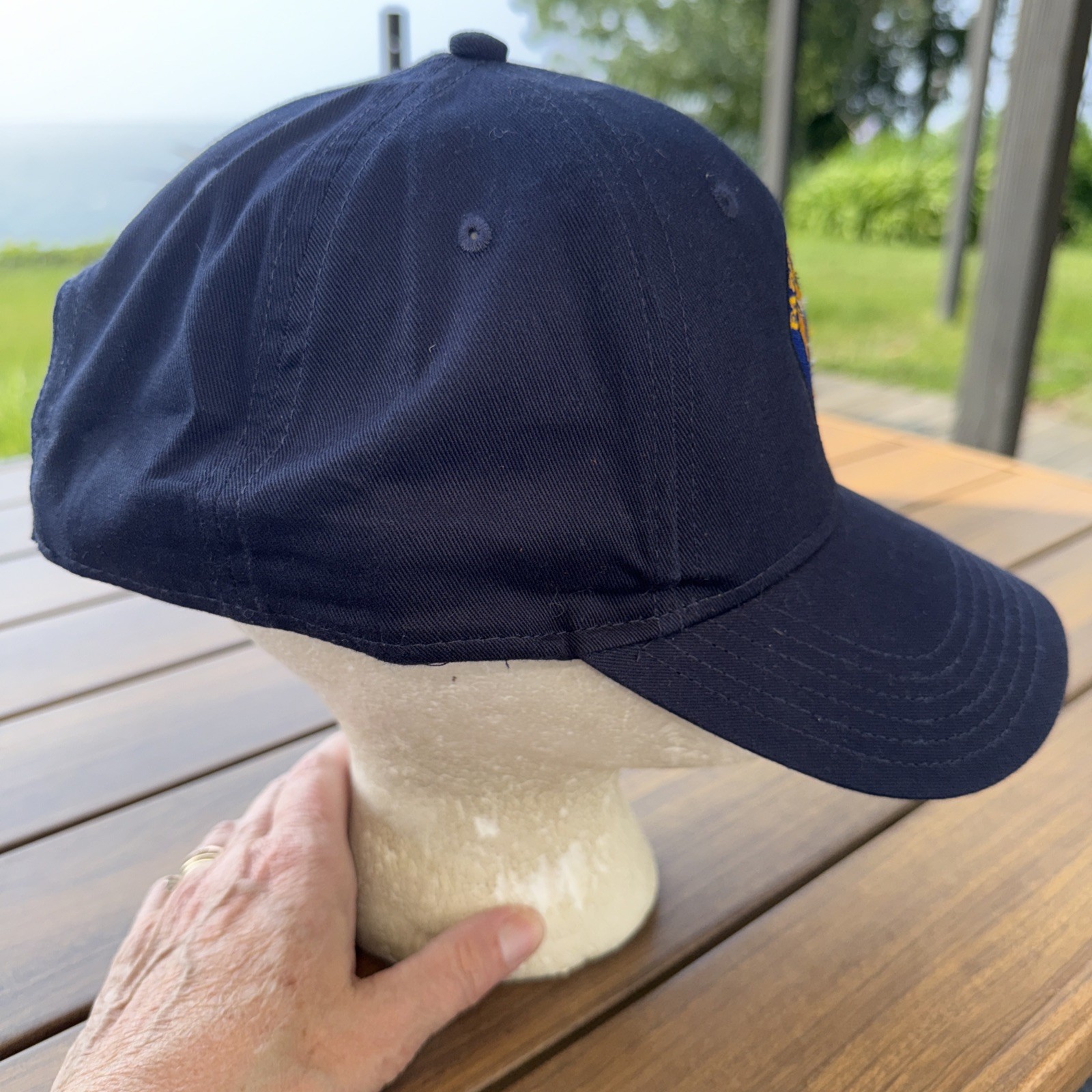 Fayetteville Fire & EMS Patch on Navy Cotton Hat Cap Hook Loop EUC