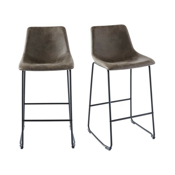 Picket House Furnishings Collins Bar Stool, Brown, Set of 2