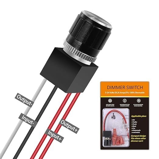 Dimmer Switch 12 Volt DC for LED RV Lights Interior Dimmer Knob Waterproof IP...