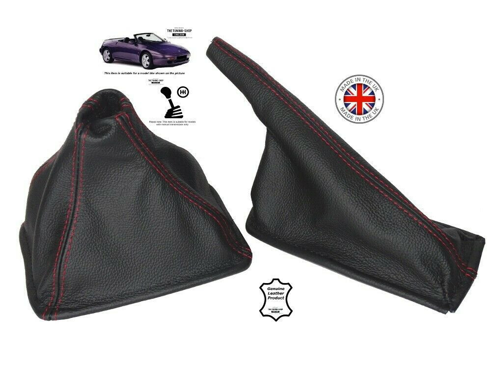 Shift Ebrake Boot For LOTUS ELAN M100 S1 1989-1995 Leather Red Stitch