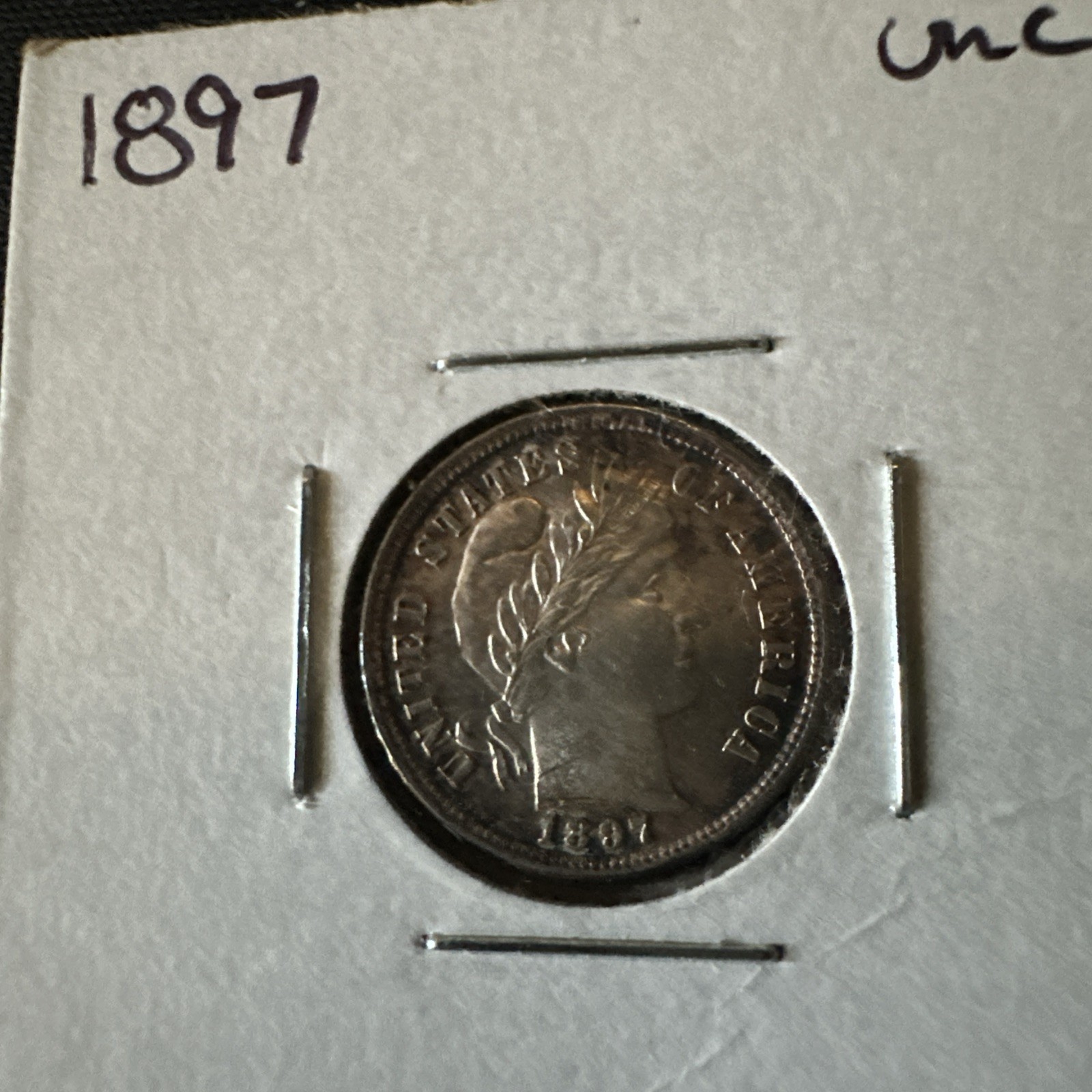 1897 One Dime Silver Toner Coin uncirculated