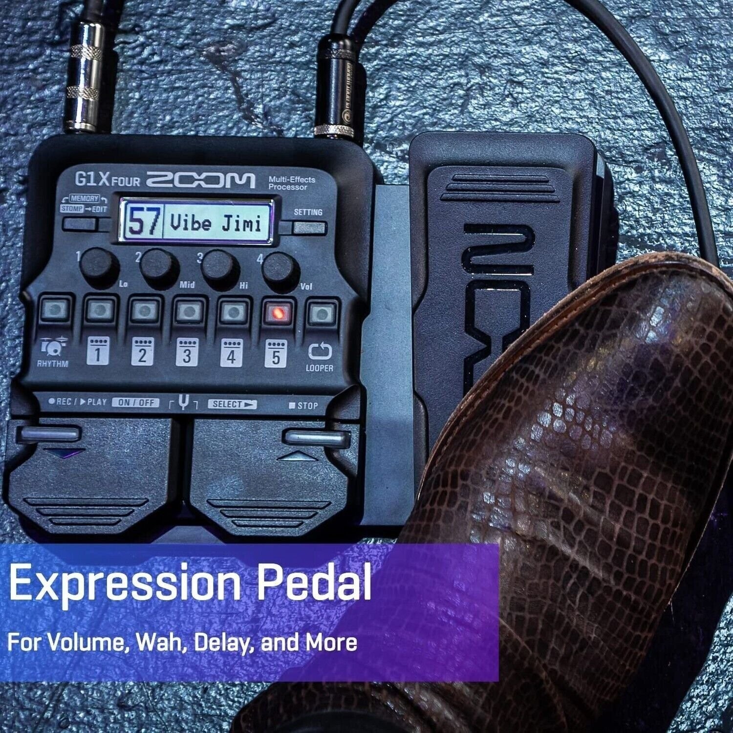 Zoom G1X FOUR Guitar Multi-Effects Processor with Expression Pedal, With 70+ ...