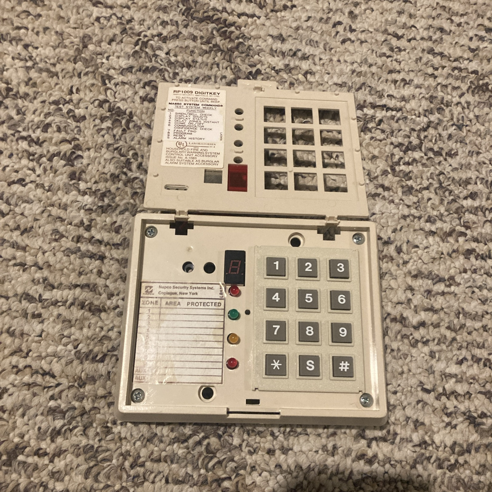 Napco  RP1009 Computerized Security System Keypad "VERY RARE". Demo Kit