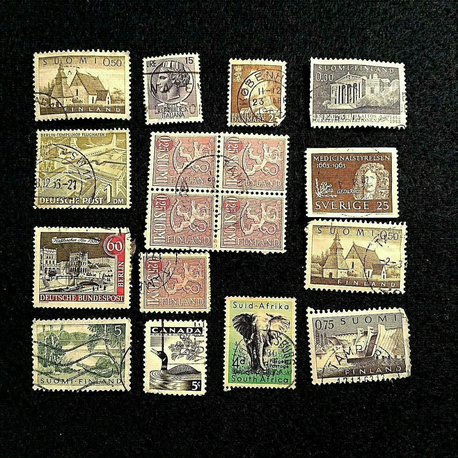 SET OF  17  USED FOREIGN STAMPS  - PLEASE SEE PHOTO'S   -  F (IN FINE CONDITION)