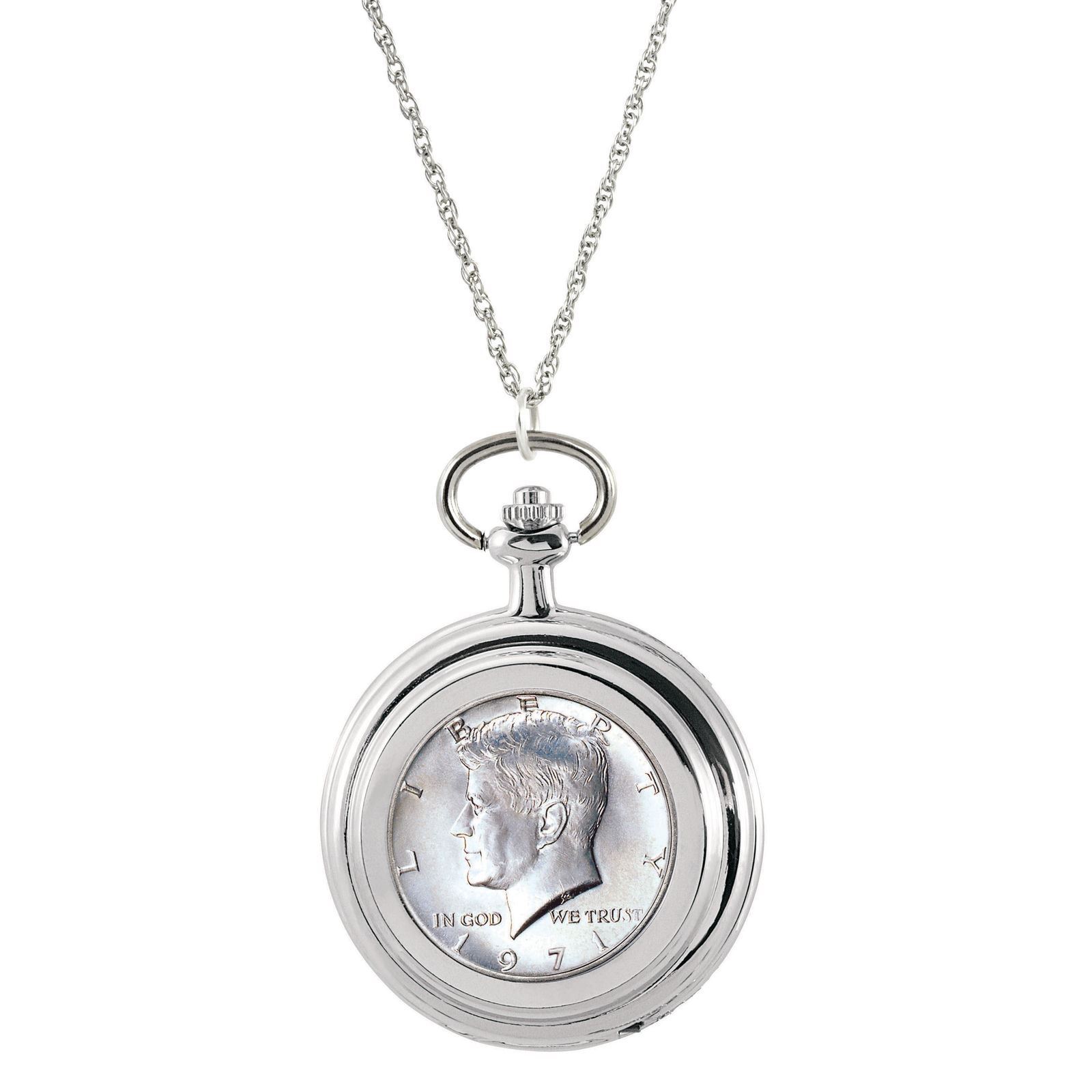 NEW American Coin Treasures JFK Half Dollar Coin Pocket Watch Pendant 14181