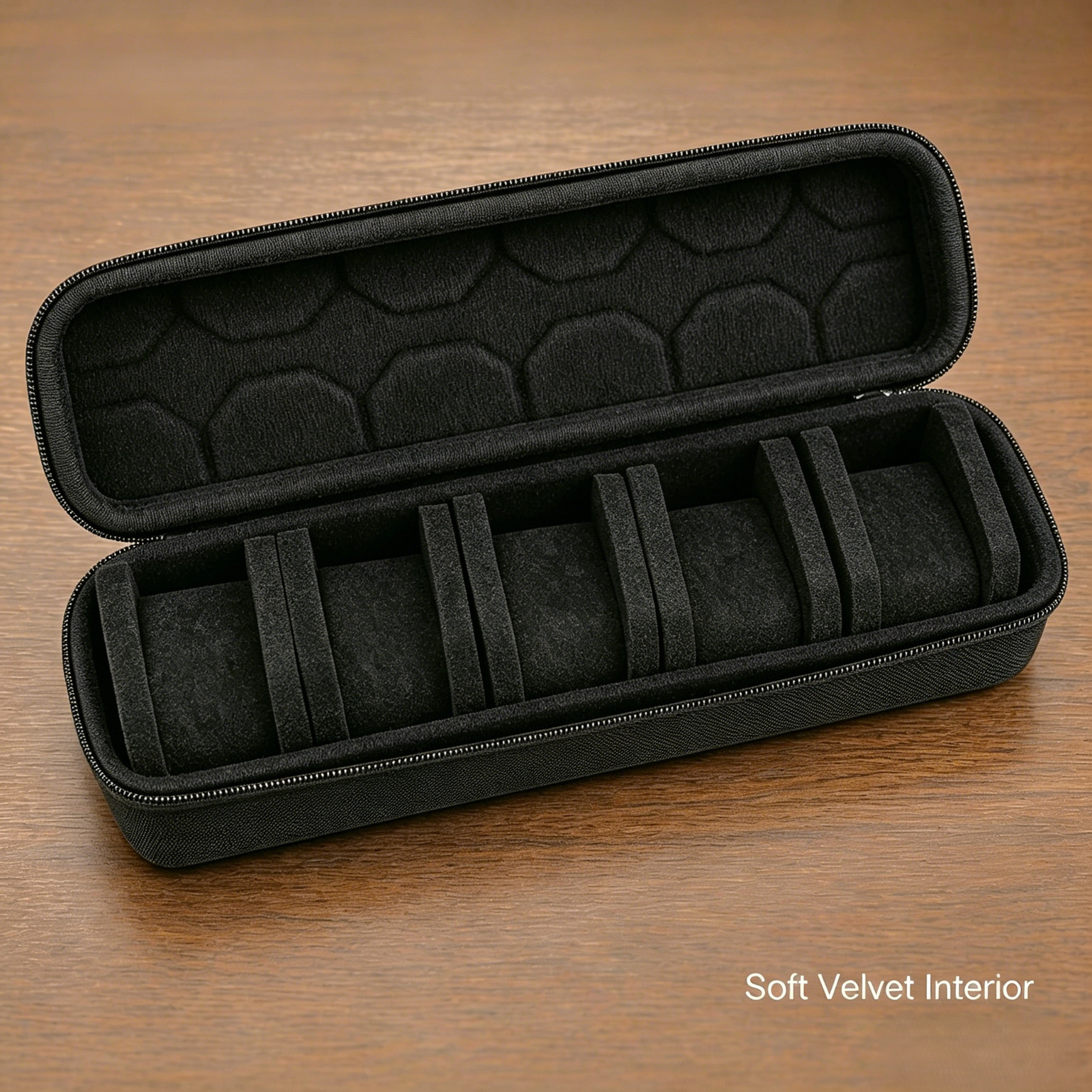 Timepiece Organizer Box with 5 Compartments Soft Interior Travel Storage Case