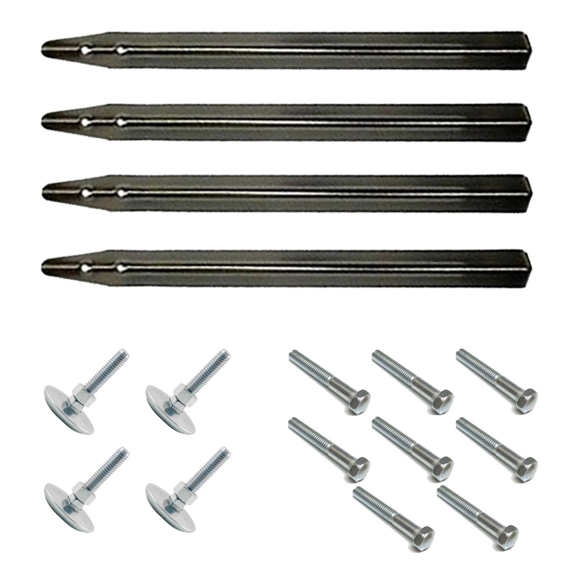 Set of 4 31" Gottlieb Chrome Pinball Legs with Levelers and Bolts