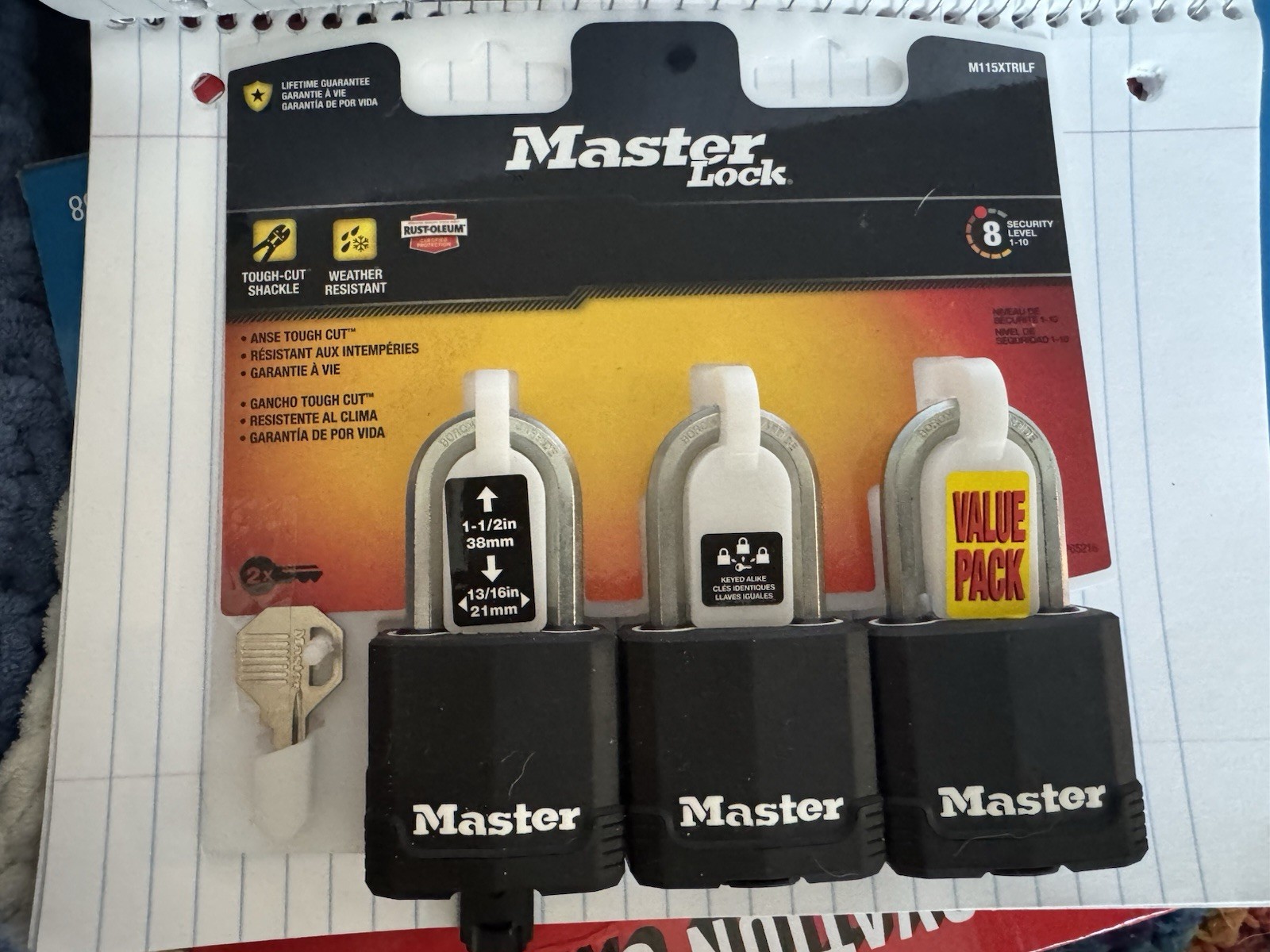 Master Lock 3-Pack Heavy Duty Weather Resistant Outdoor Padlocks with Key