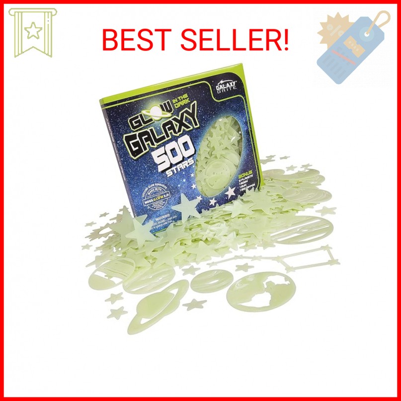Ceiling Glow Stars Set - 500 Count, Brightest Glow-in-the-Dark Stars
