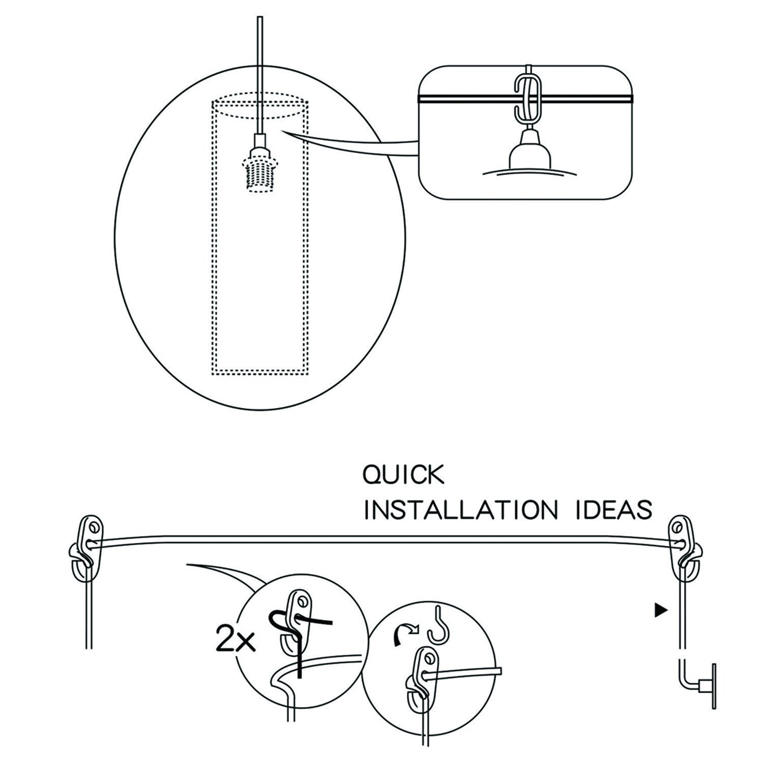 12ft Pendant Light Socket Hanging Extension Cord with E12 C7 Candelabra Socket