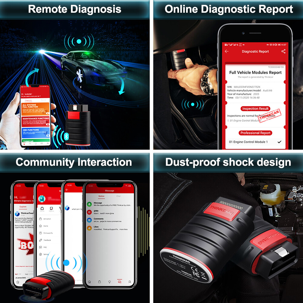 THINKDIAG Old Boot OBD2 Scanner Bidirectional Car Diagnostic Tool ECU KEY Coding