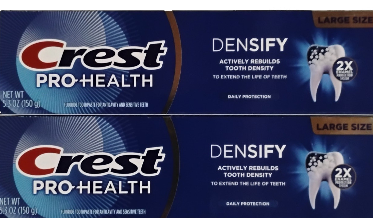 2x Crest Pro Health Densify Toothpaste Large 5.3 oz Each Daily Whitening New