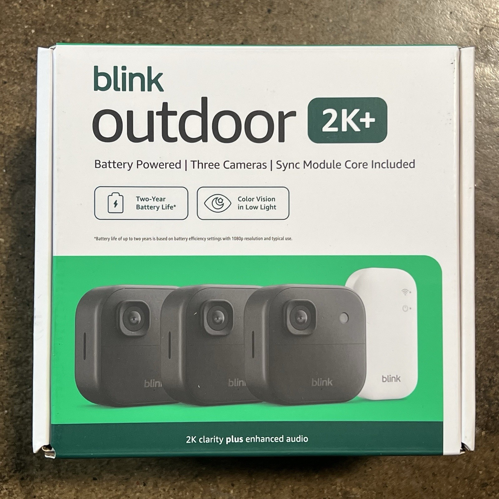 Blink Outdoor 2K+ Wireless Security Camera 3 Camera System (Black) New Sealed