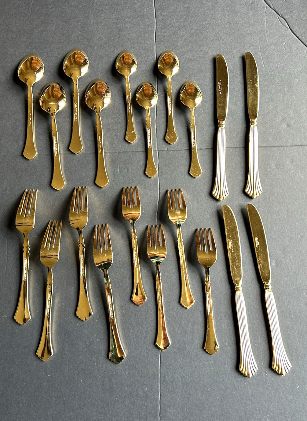Rogers International Cascade Gold-Electroplate 20 Piece Flatware Set