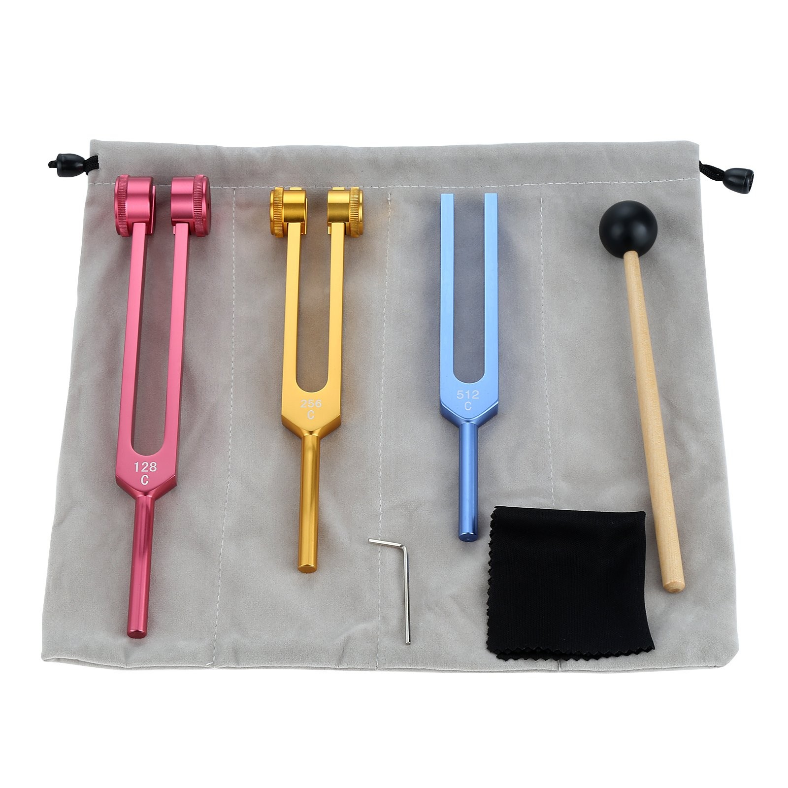 Tuning Forks Set 128Hz 256Hz 512Hz for Medical Healing Sound Therapy DNA Repair