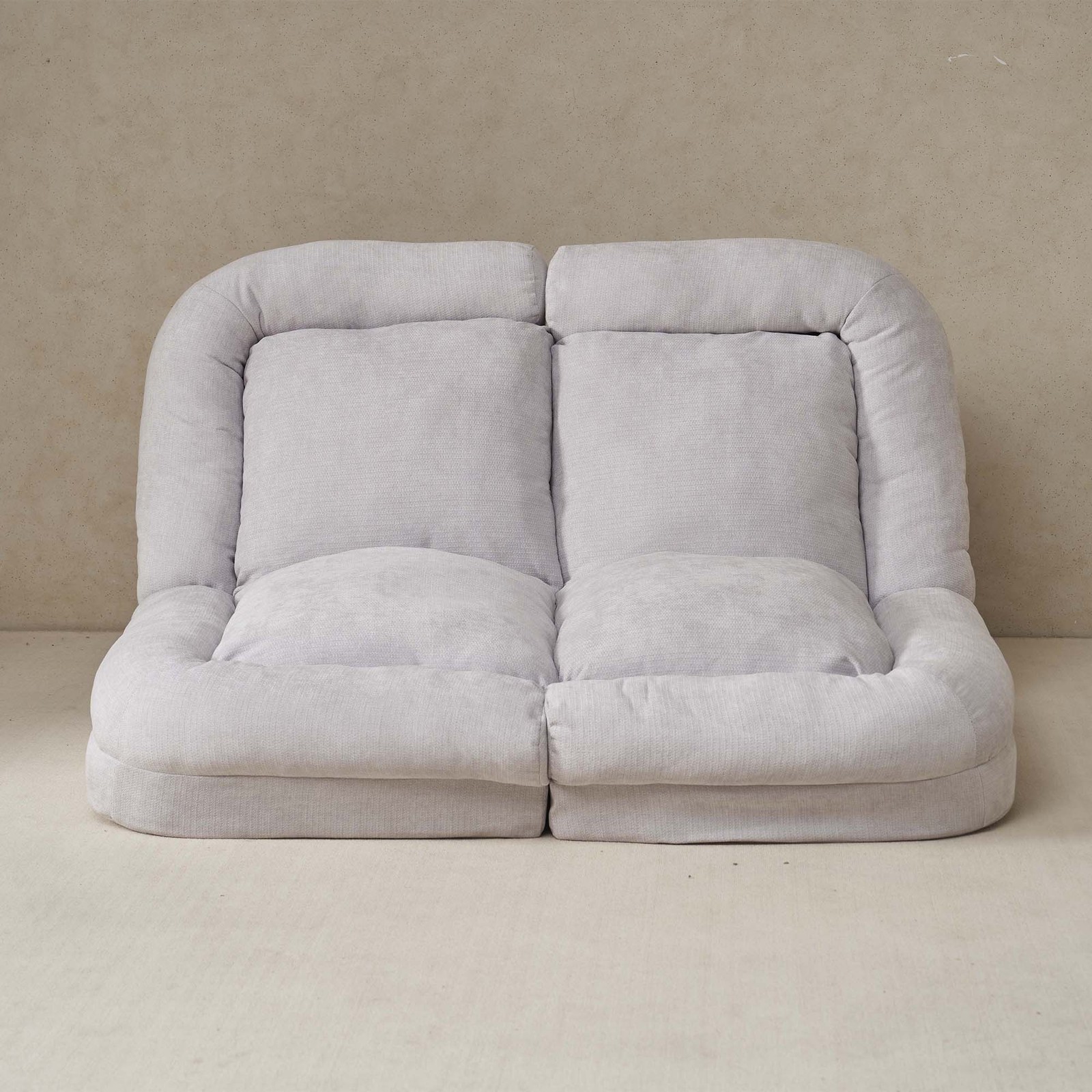 Convertible Fold-Out Single Sofa Bed, 18-Position Adjustable, White