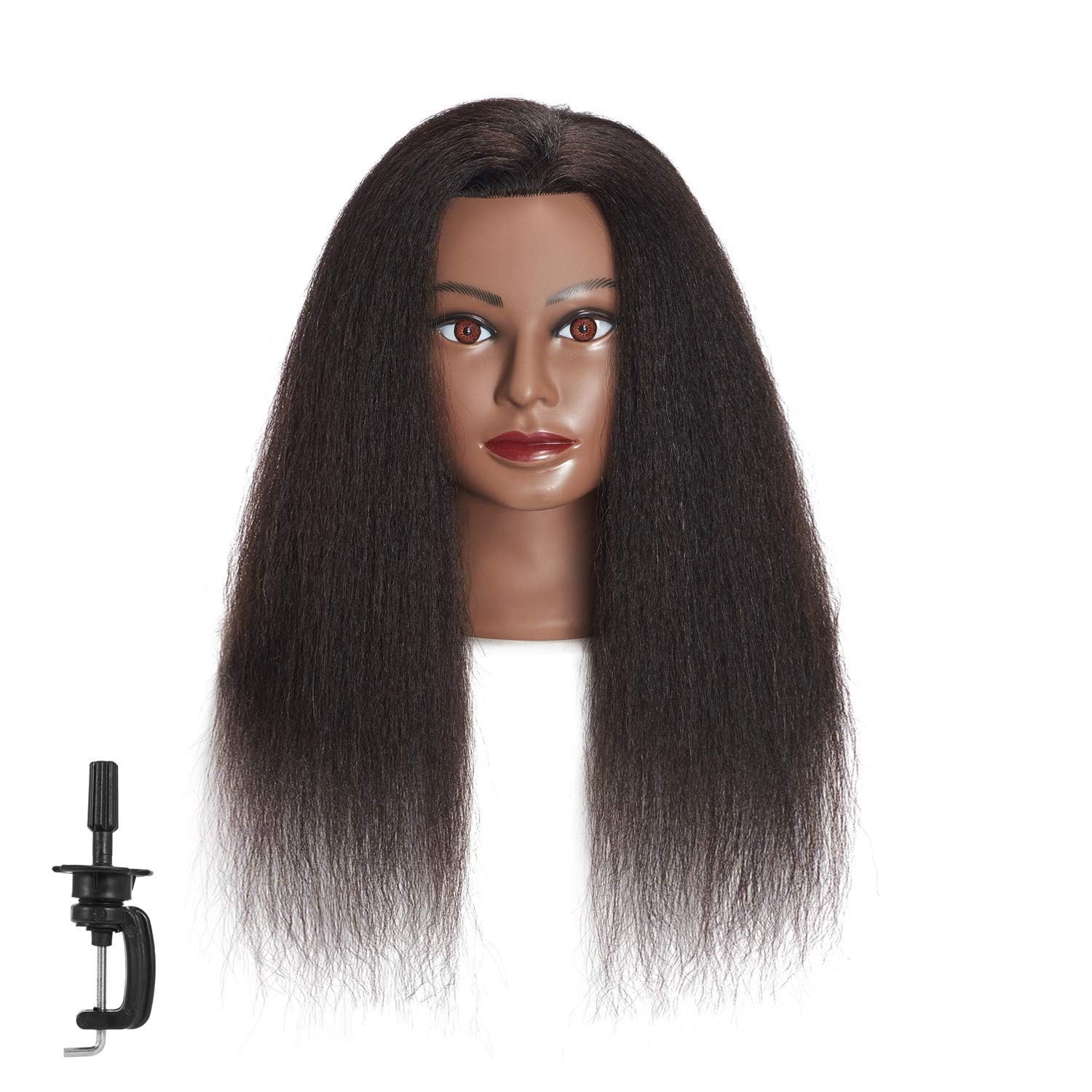 Headstar Mannequin Head 100% Real Hair 16" Afro 16 Inch (Pack of 1), black