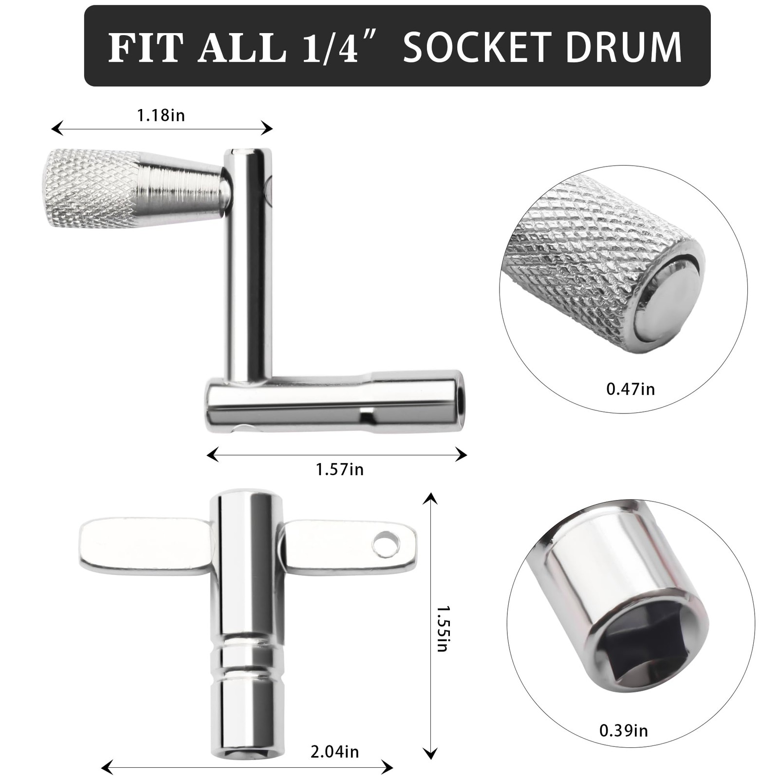 4 Pack Drum Keys Universal Tool Multi-Tool Keychain and Drill Bit for Tuning