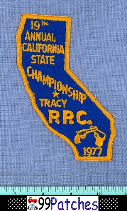 CALIFORNIA PPC 1977 PISTOL CHAMPIONSHIP TRACY Police Patch STATE SHAPE 2F