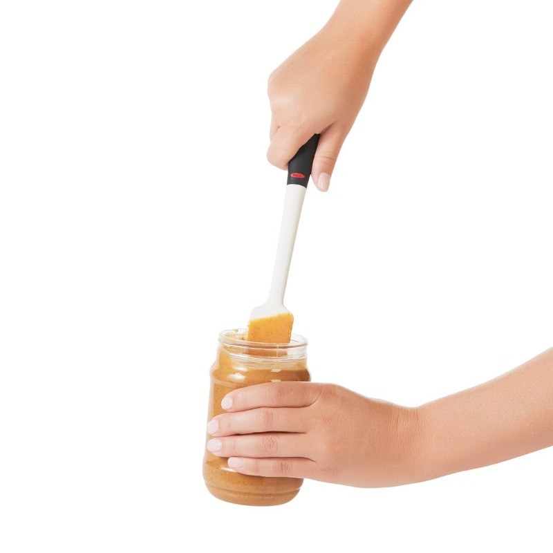 Jar Spatula: Silicone Heat-Resistant Scraper, Soft-Grip Handle