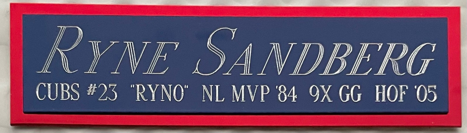 RYNE SANDBERG CHICAGO CUBS NAMEPLATE FOR YOUR AUTOGRAPHED SIGNED BASEBALL JERSEY