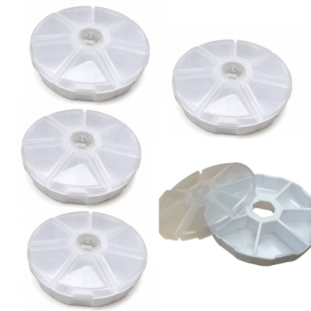 5 Pack Round Bead Storage Organizer 7 Compartment Clear Jewelry Craft Boxes