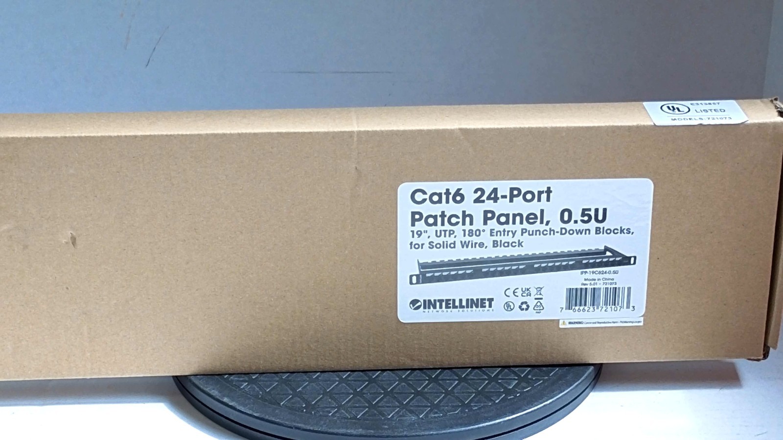 Intellinet 721073 IPP-19C624-0.5U Cat6 24-Port Patch Panel, 0.5U