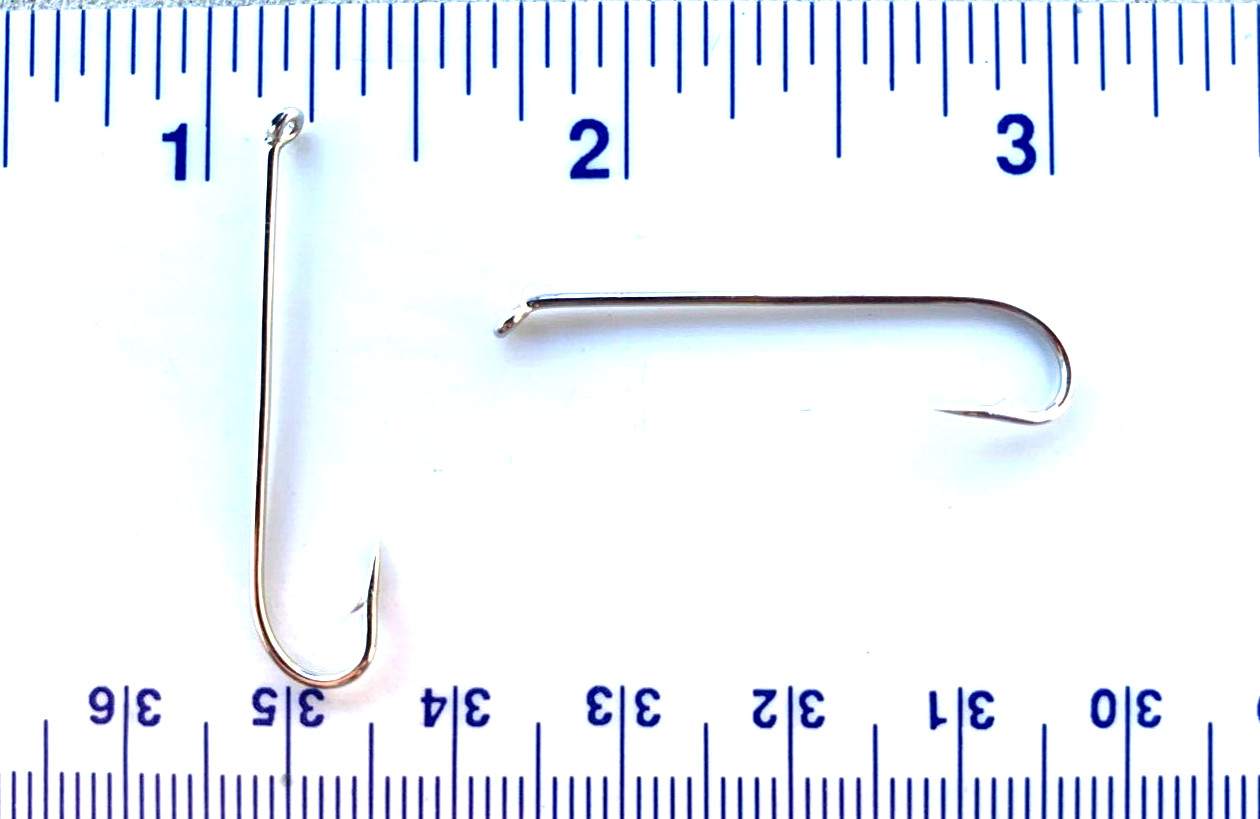 100 GT Nickel Plated Down Eye Virginia style Aberdeen Fishing Hooks size 6