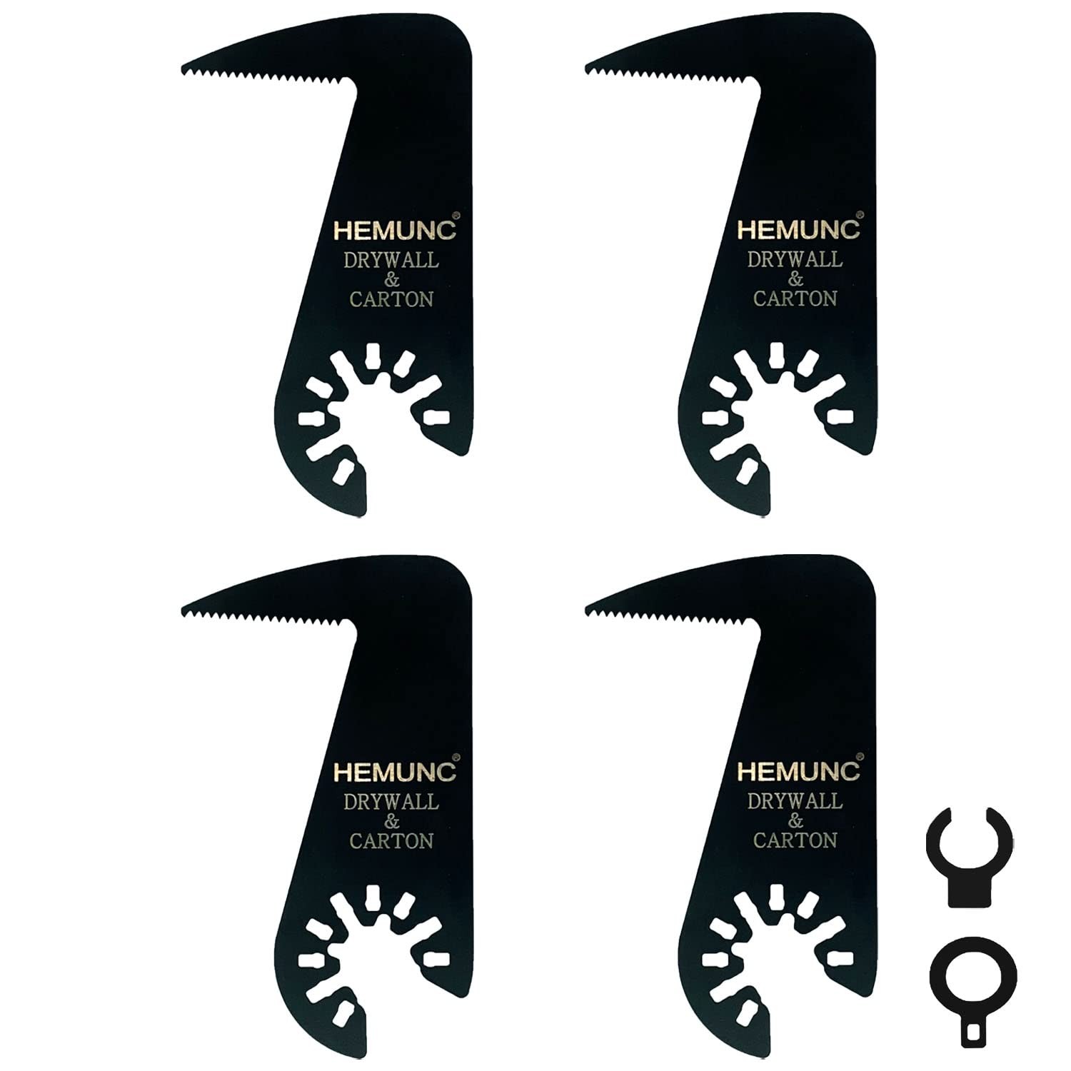 HEMUNC Drywall Blade for Oscillating Tool 4 Pack, Drywall-4Pack, Black