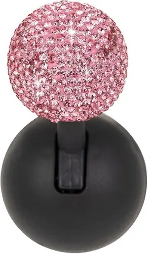 Car Push Starter Button Cover, Rhinestone Auto Engine Joystick But Color: Pink