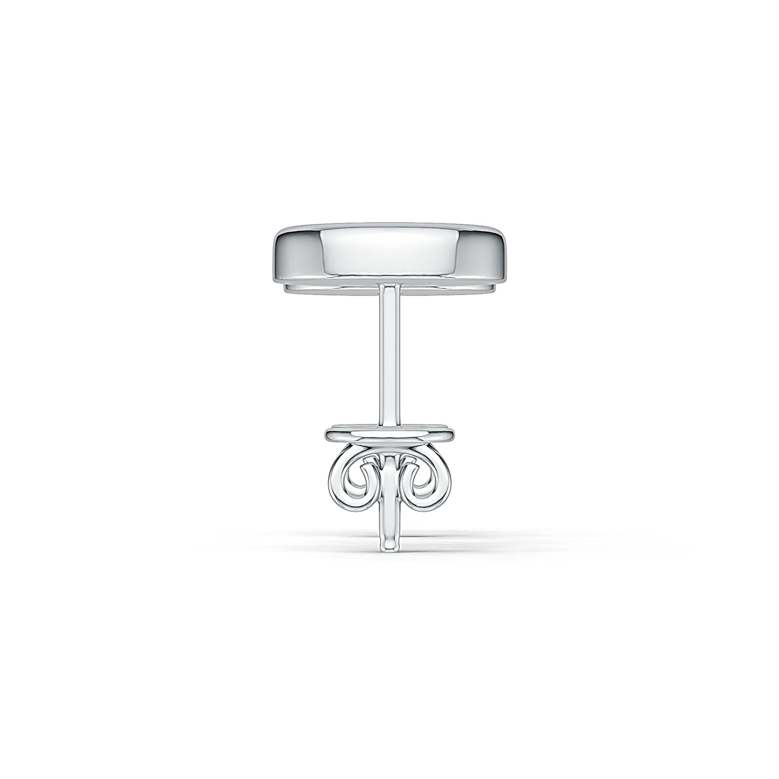 Sterling Silver Semi Mount Earrings Setting Round RD 8x8mm Cabochon Stud