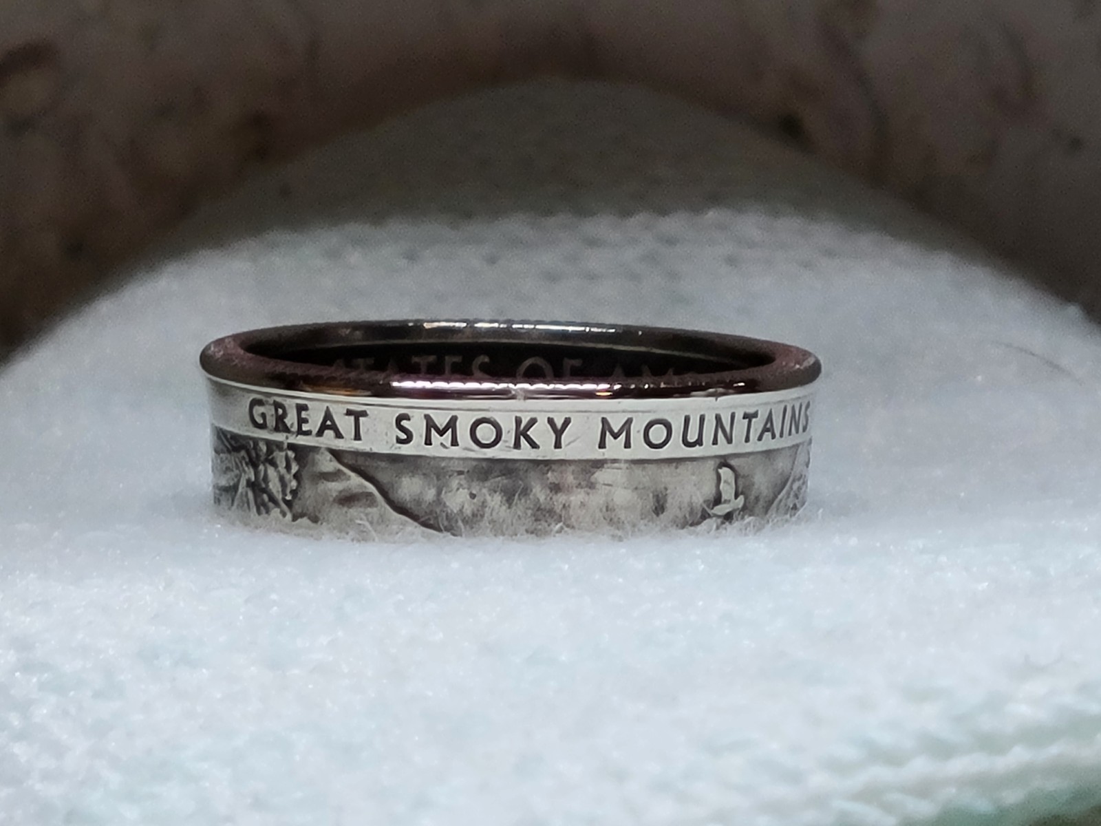 Great Smoky Mountains, TN. - Size 9    State Quarter Coin Ring