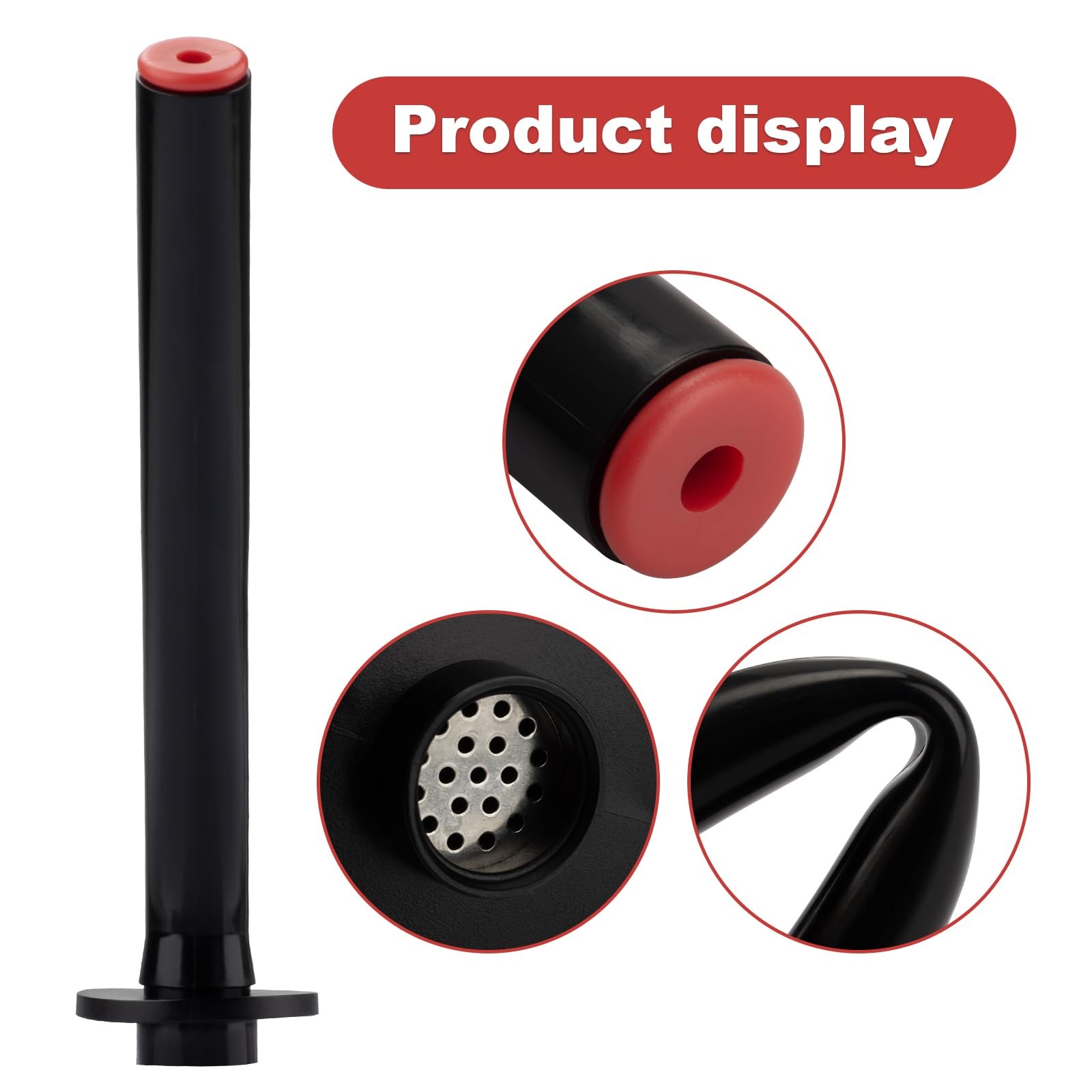 No Cap Gas Can Spout and Rubber Stopper Replacement for Eagle Cans black