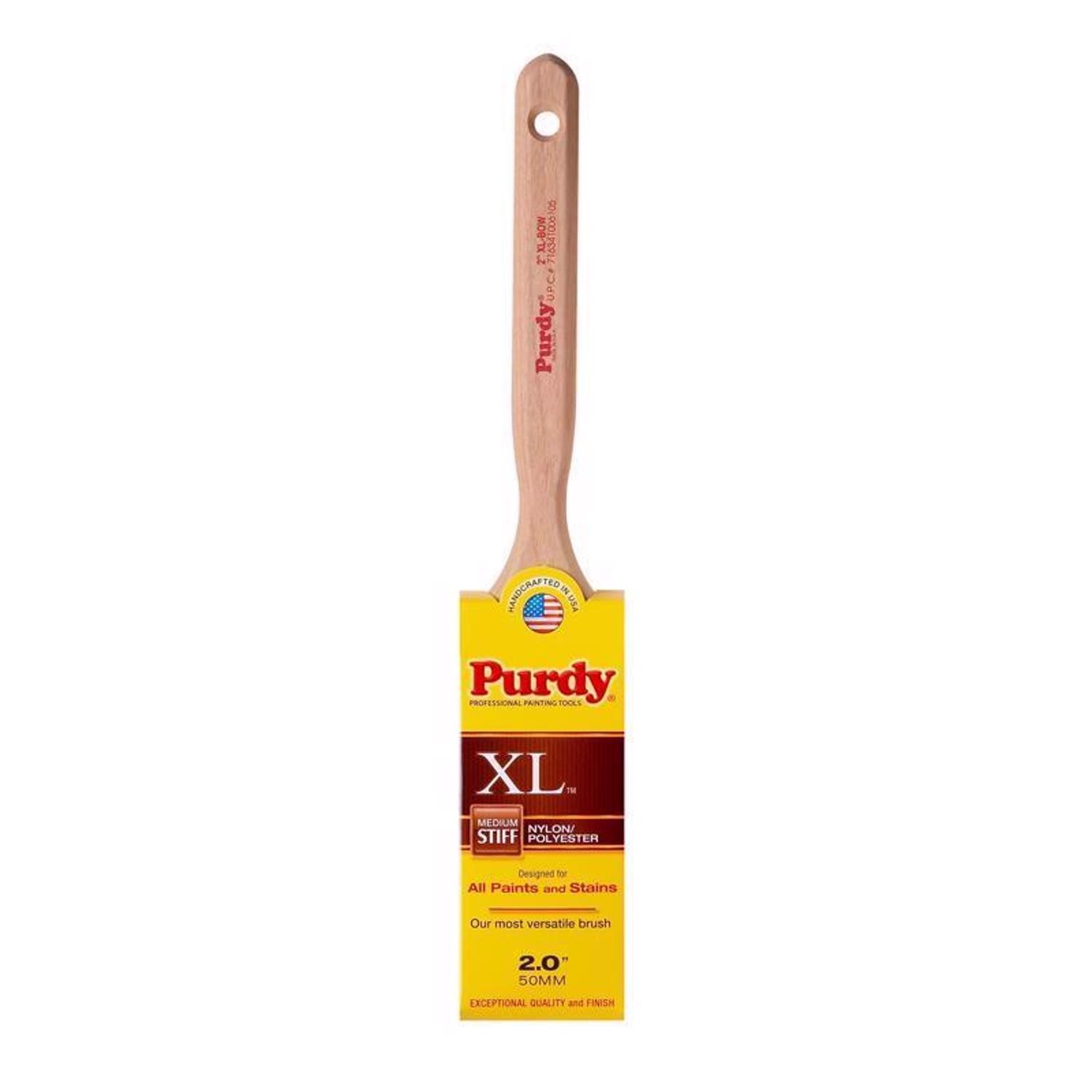 Purdy 144064320 XL Fluted Wood Handle Nylon Polyester Flat Paint Brush 2 W in.