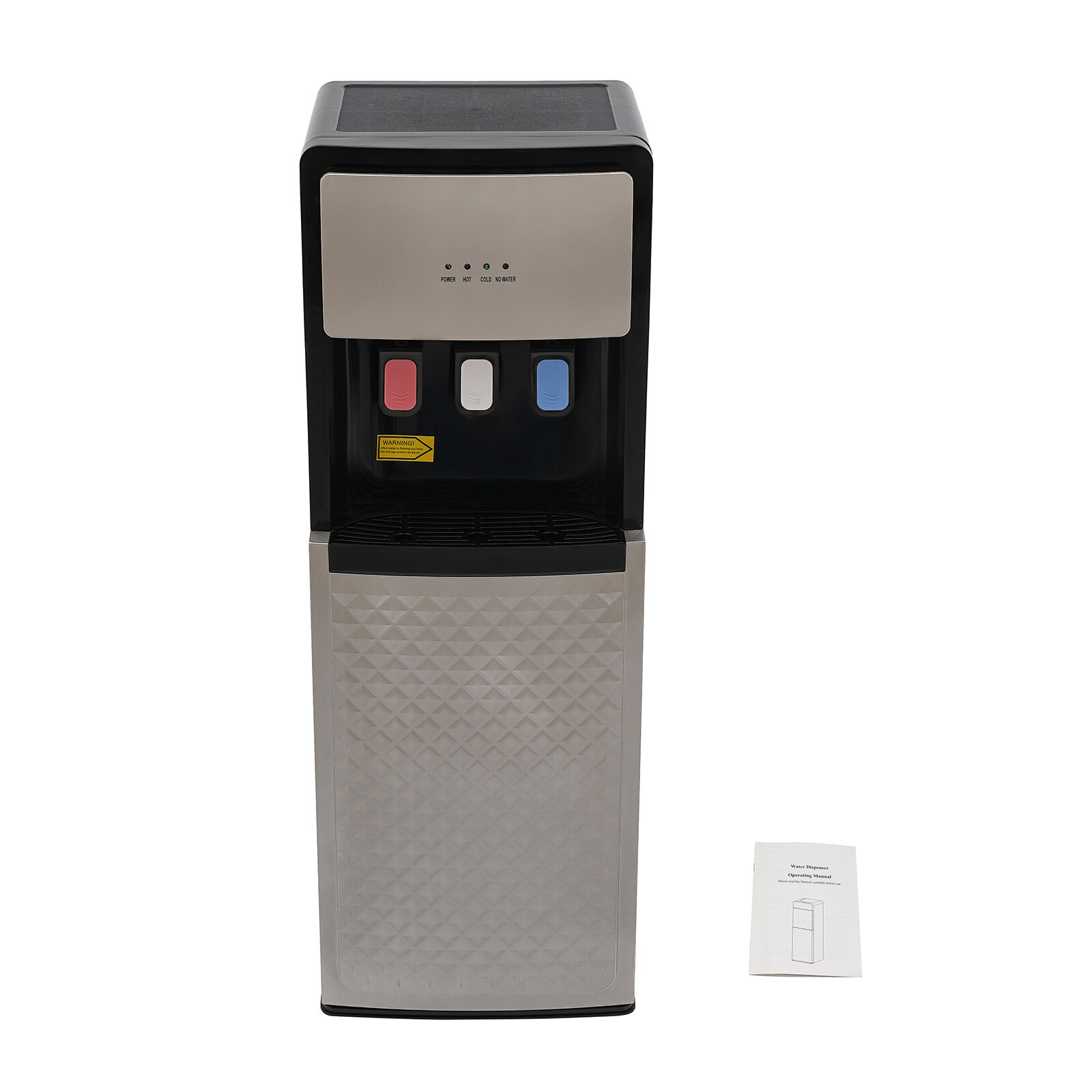 Bottom Loading Water Cooler Water Dispenser 3 Temperature Settings Silver Grey
