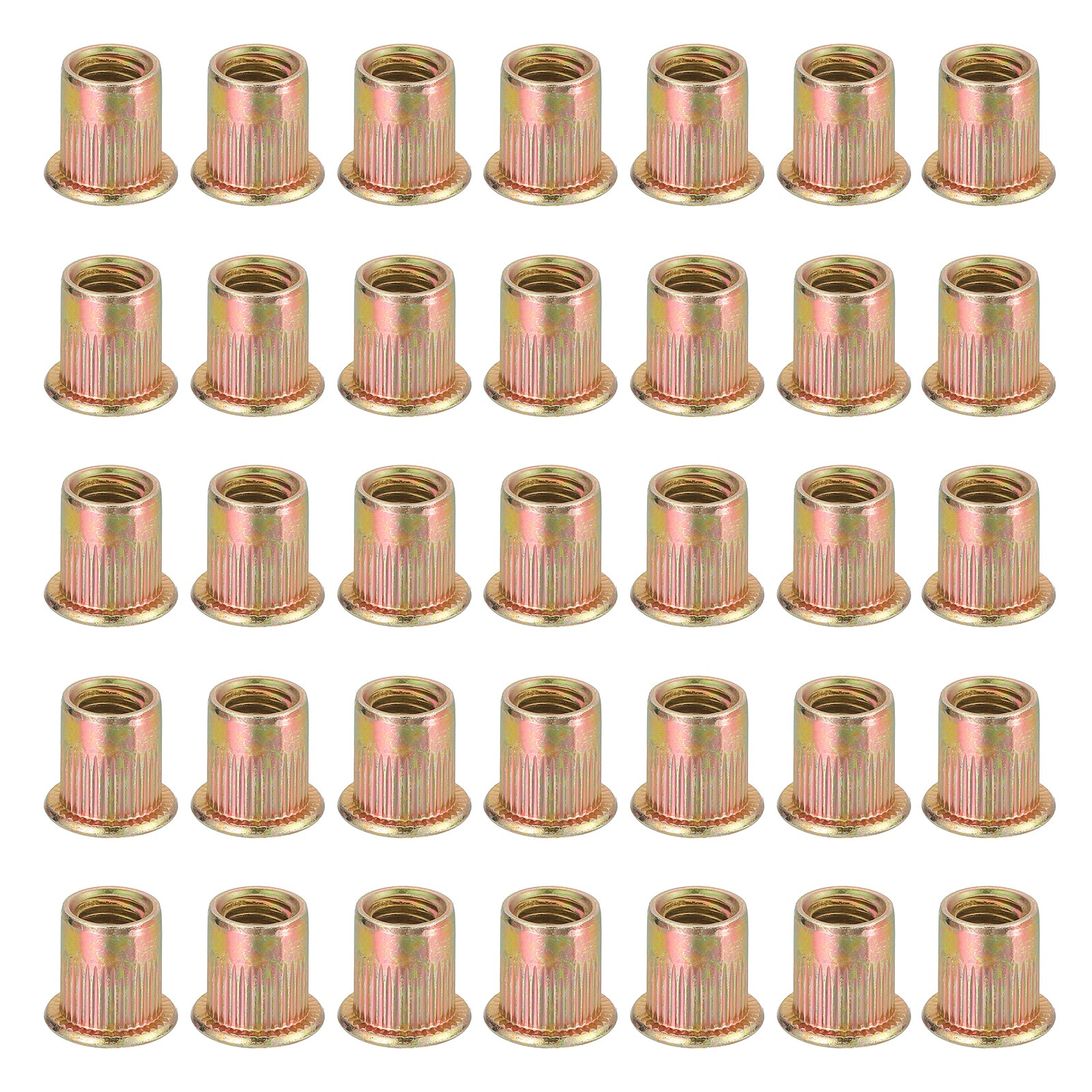 60Pcs M8 x 13.5mm Rivet Nut Carbon Steel Rivet Nut Tool Hardware Nuts Zinc-Plate