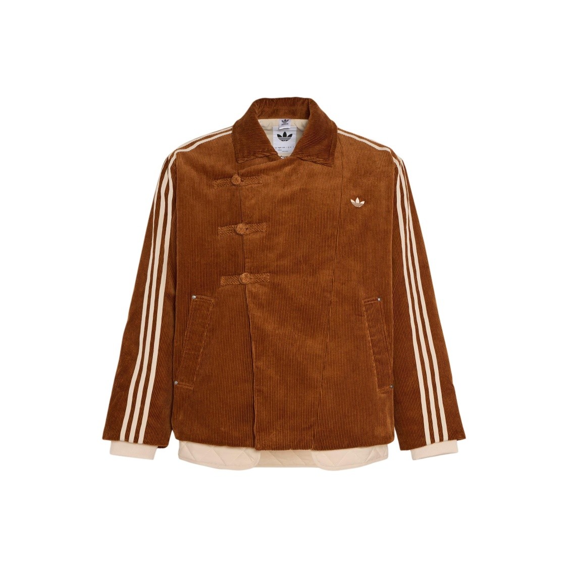 adidas New Chinese-style Warm Corduroy Sports Long-Sleeve Cotton Jacket Unisex